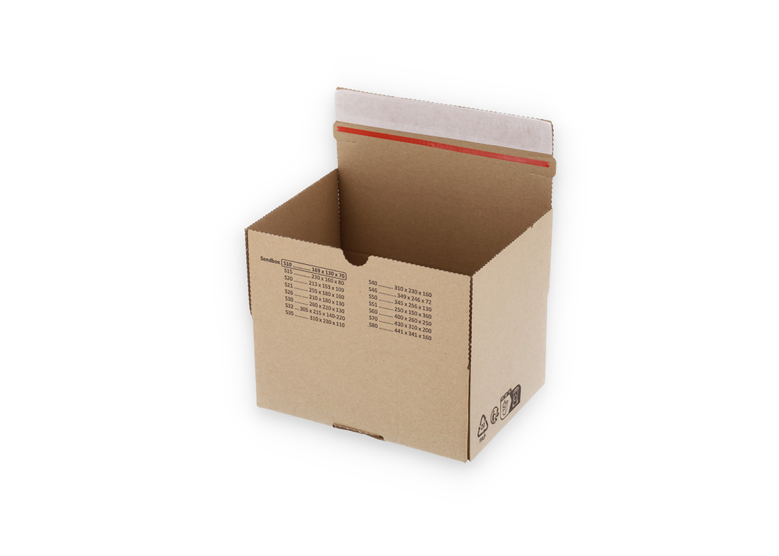 ASD/20: 213 x 153 x 109 mm <br> Shipping box with auto-lock bottom and adhesive closure strip 1