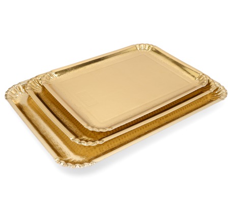 PD-FUR/L: 445 x 335 mm, 10 pcs. golden cardboard plates for buffets 1