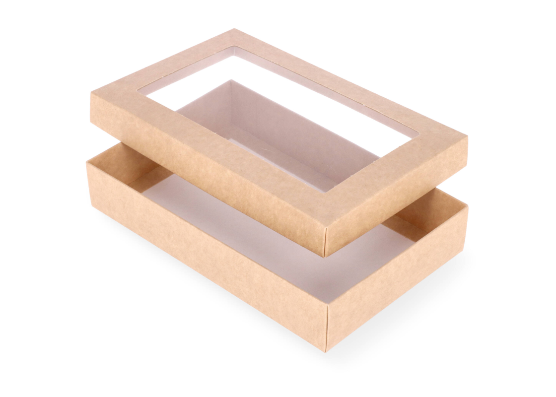 DDPL-18: 220 x 140 x 40 mm two part box with window 1