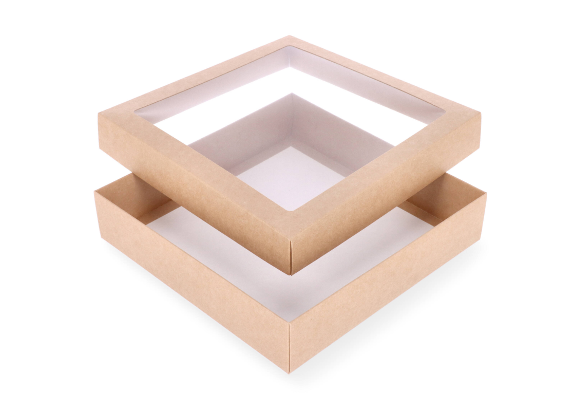 DDPL-23: 250 x 250 x 55 mm two part box with window 1