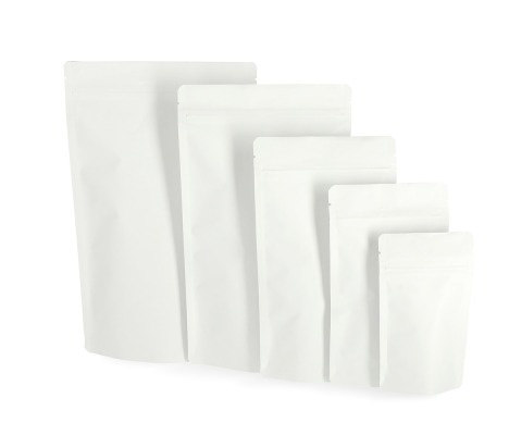 DOY-B: White stand-up Doypack pouches, pack of 100 pcs 1