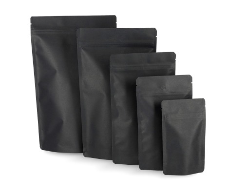 DOY-J: Black stand-up Doypack pouches, pack of 100 pcs 1
