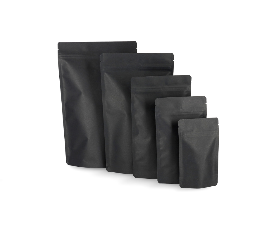 DOY-J: Black stand-up Doypack pouches, pack of 100 pcs 14