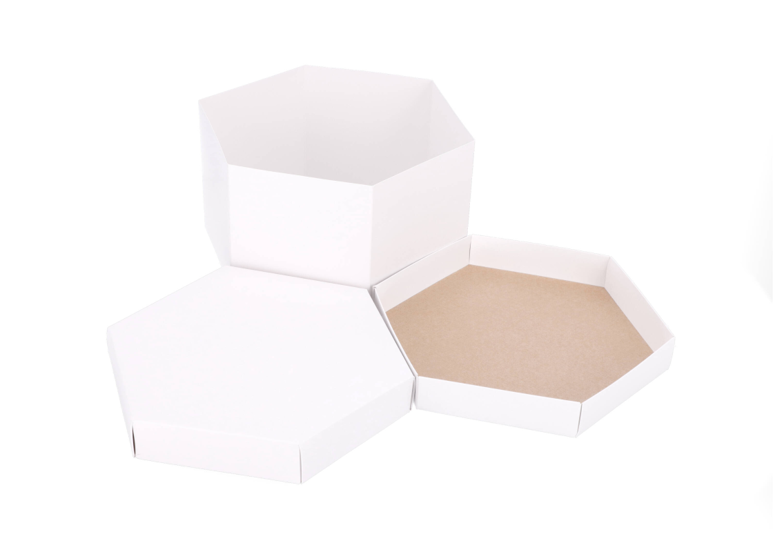 DT-S: 245 x 245 x 150 mm hexagonal cake box 1