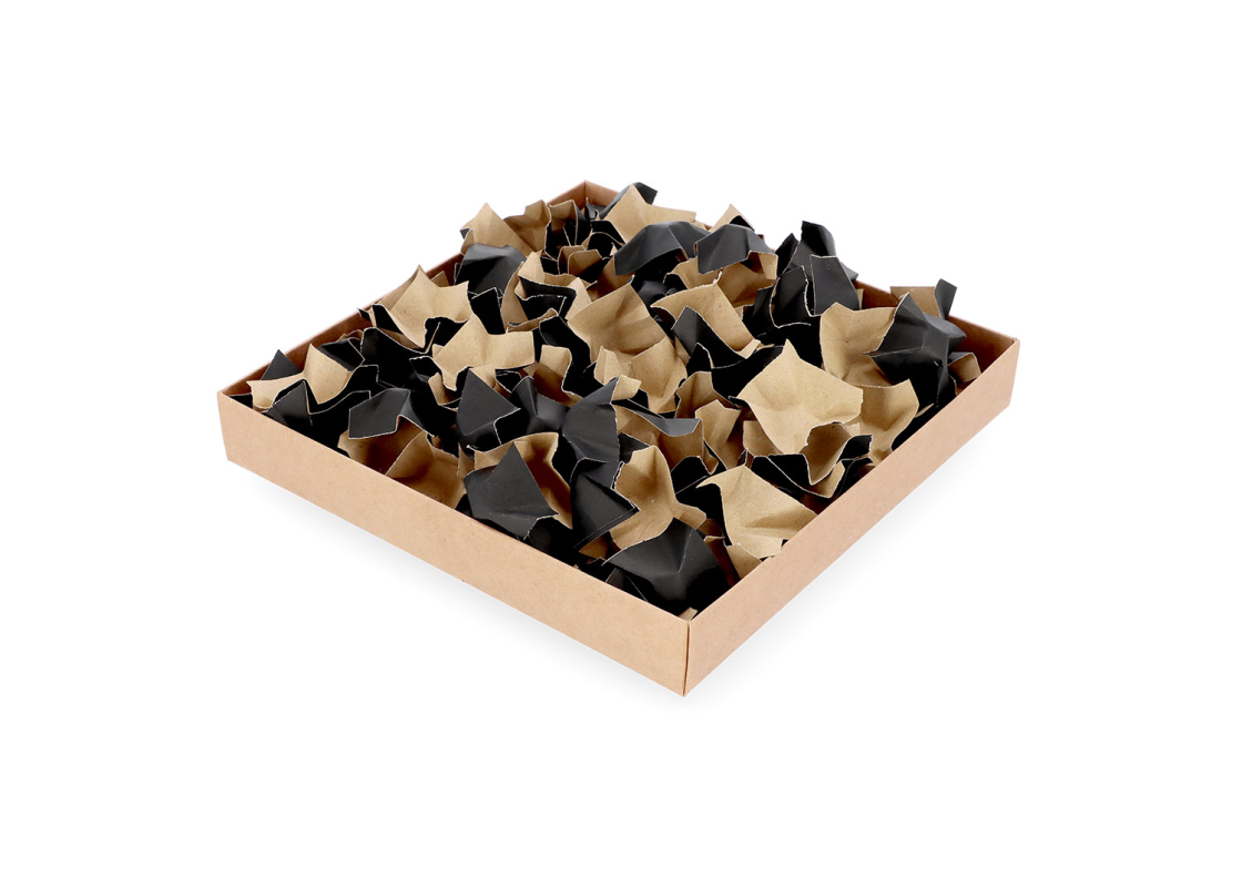 FIL/R: Brown-black recycled paper infill for a box, 67 l 1