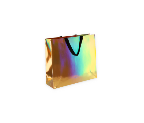 HOLO-2: 400x120x350 mm Luxury paper holographic bag with fabric handles 2