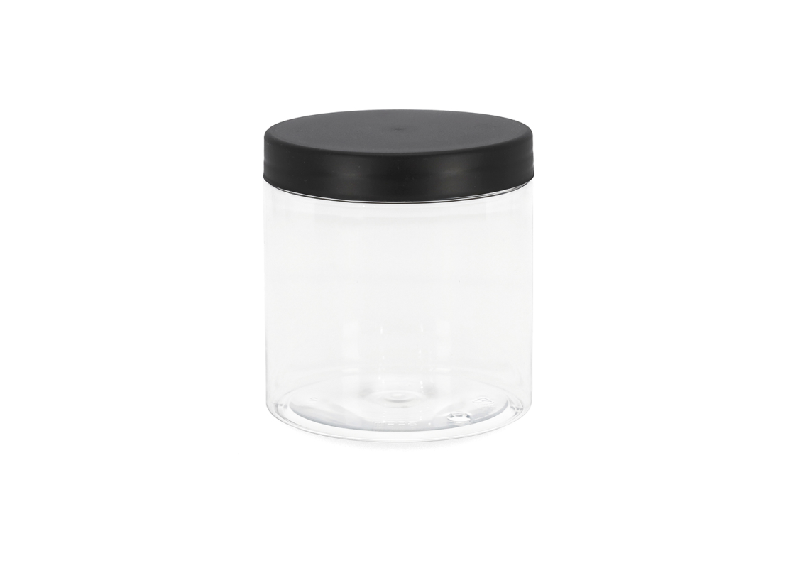 INDPET 300/12: 300 ml Plastic jars with screw-on lids (12 pcs.) 1