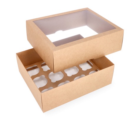 KEK-12L: 300 x 250 x 100 mm <br>Box for 12 cupcakes with PVC window 1