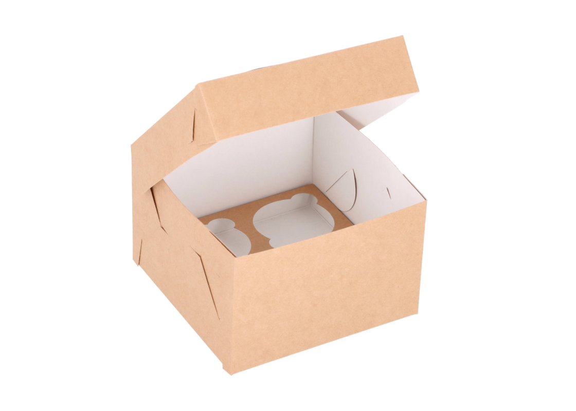 KEK-4: 150 x 150 x 100 mm <br>Box for 4 cupcakes 1