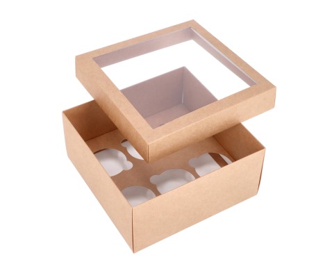 KEK-6L: 210 x 210 x 100 mm <br>Box for 6 cupcakes with PVC window 1