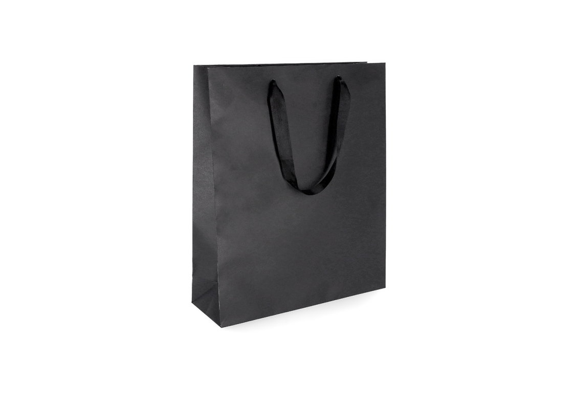 LUX-1: 220 x 100 x 300 mm Luxury paper bag with satin handles 1