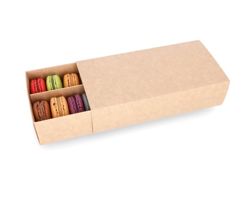 MAC-2/R: 200 x 100 x 50 mm, Brown color box for sweets and macarons cookies (10pcs) 1