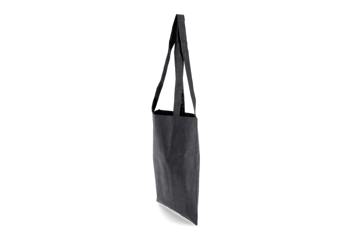 MMK-3:  Black 400 x 400 mm non-woven bag with crossed handle 2