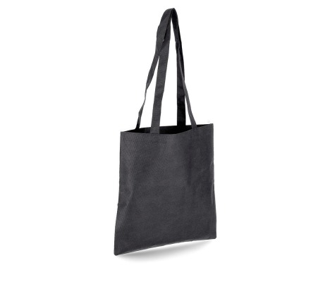 MMK-3:  Black 400 x 400 mm non-woven bag with crossed handle 1