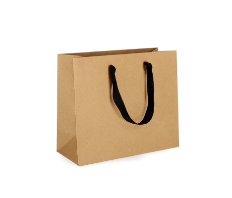 OMG-8: 450x150x350 mm Luxury paper gift bag with black integrated fabric handles 1