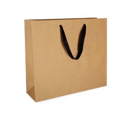 OMG-8: 450x150x350 mm Luxury paper gift bag with black integrated fabric handles 1