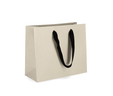 OMG-8: 450x150x350 mm Luxury paper gift bag with black integrated fabric handles 1