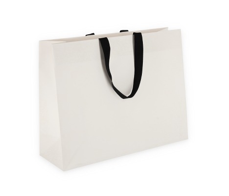 OMG-8: 450x150x350 mm Luxury paper gift bag with black integrated fabric handles 1