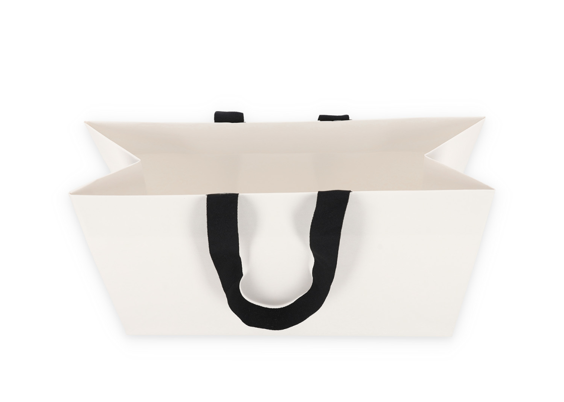 OMG-8: 450x150x350 mm Luxury paper gift bag with black integrated fabric handles 2