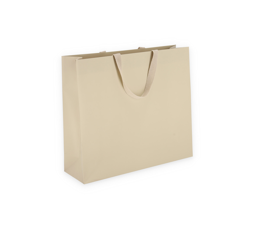 OMG-5: 400x120x350 mm Laminated paper gift bag with integrated fabric handles 8