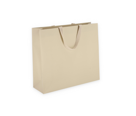 OMG-5: 400x120x350 mm Laminated paper gift bag with integrated fabric handles 3