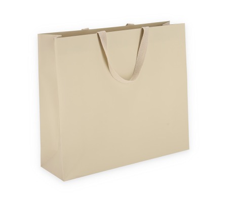 OMG-5: 400x120x350 mm Laminated paper gift bag with integrated fabric handles 1