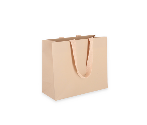 OMG-4: 240x100x205 mm Laminated paper gift bag with integrated fabric handles 2