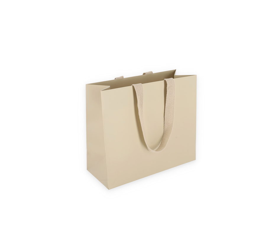 OMG-4: 240x100x205 mm Laminated paper gift bag with integrated fabric handles 6