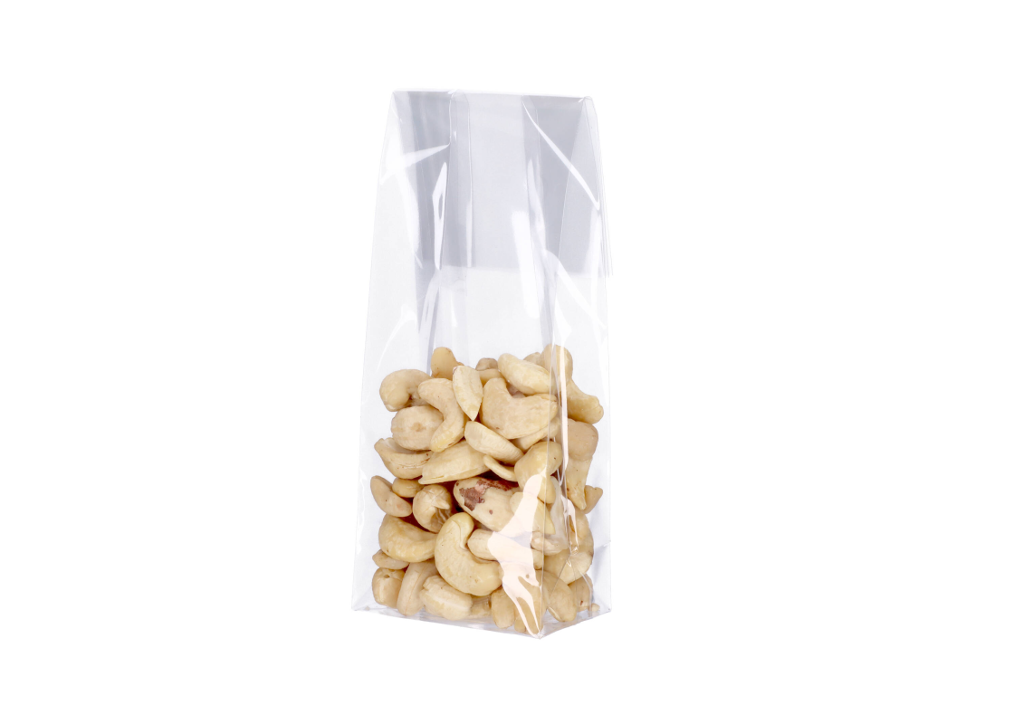 OPP-D05: 55 x 35x 180 mm plastic OPP bag with block bottom, 100 pcs. 1