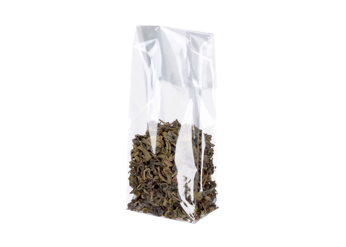 OPP-D1: 70 x 40 x 195 mm plastic OPP bag with block bottom, 100 pcs. 1