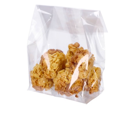 OPP-D4: 140 x 80 x 240 mm plastic OPP bag with block bottom, 100 pcs. 1
