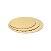PD-FB34: Ø340 mm cake tray, wavy edges, gold, 10 pcs. 5