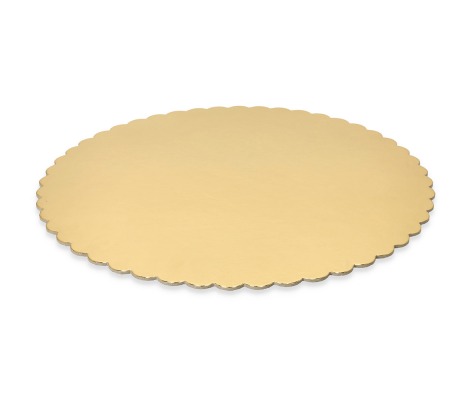 PD-FB30: Ø300 mm cake tray, wavy edges, gold, 10 pcs. 1