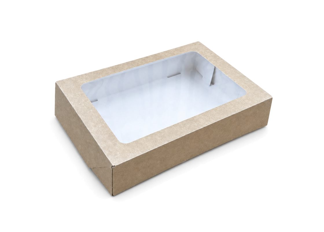 PRAL-11: 260x190x60 mm<br>quick-assembly pastry & dessert box with PVC window, 15 pcs. 1