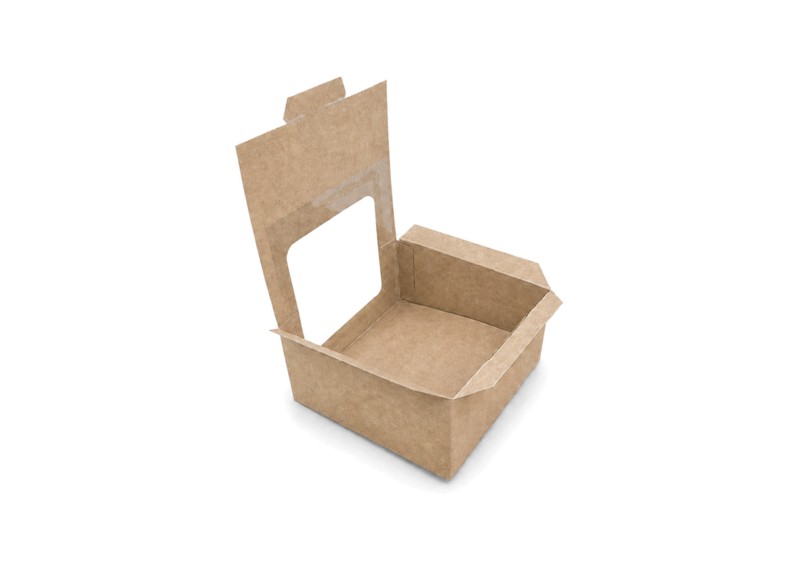 PRAL-8: 132x132x66 mm<br>quick-assembly pastry & dessert box with PVC window, 25 pcs. 2