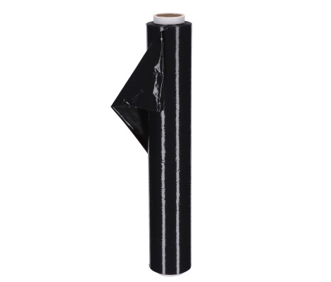 STR-4: 45 cm x 300 m 17 mk black stretch wrapping film 1
