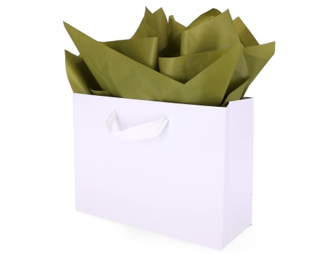 TIS-042: 760 x 500 mm colored tissue paper, moss-colored 1