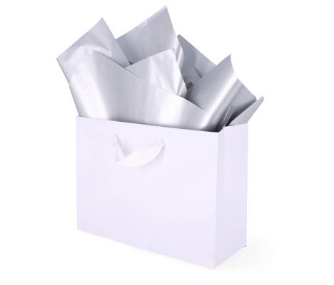 TIS-800: 760 x 500 mm metallized wrapping tissue paper, silver 1
