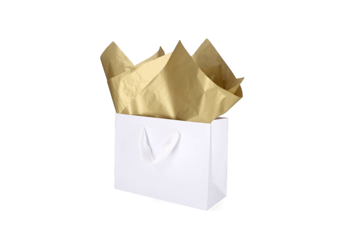 TIS-801: 760 x 500 mm metallized wrapping tissue paper, gold 1