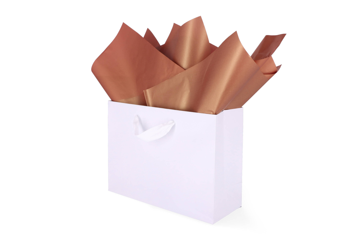 TIS-805: 760 x 500 mm metallized wrapping tissue paper, copper 1
