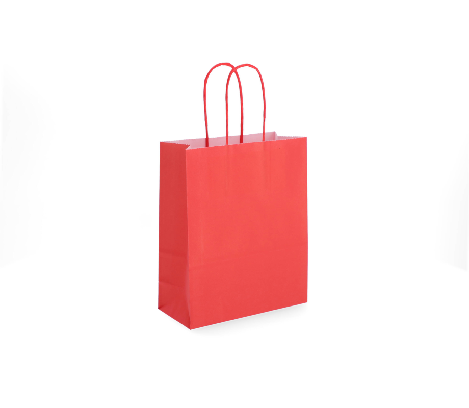 TW-2: 180 x 80 x 220 mm paper bag with twist paper handles 18